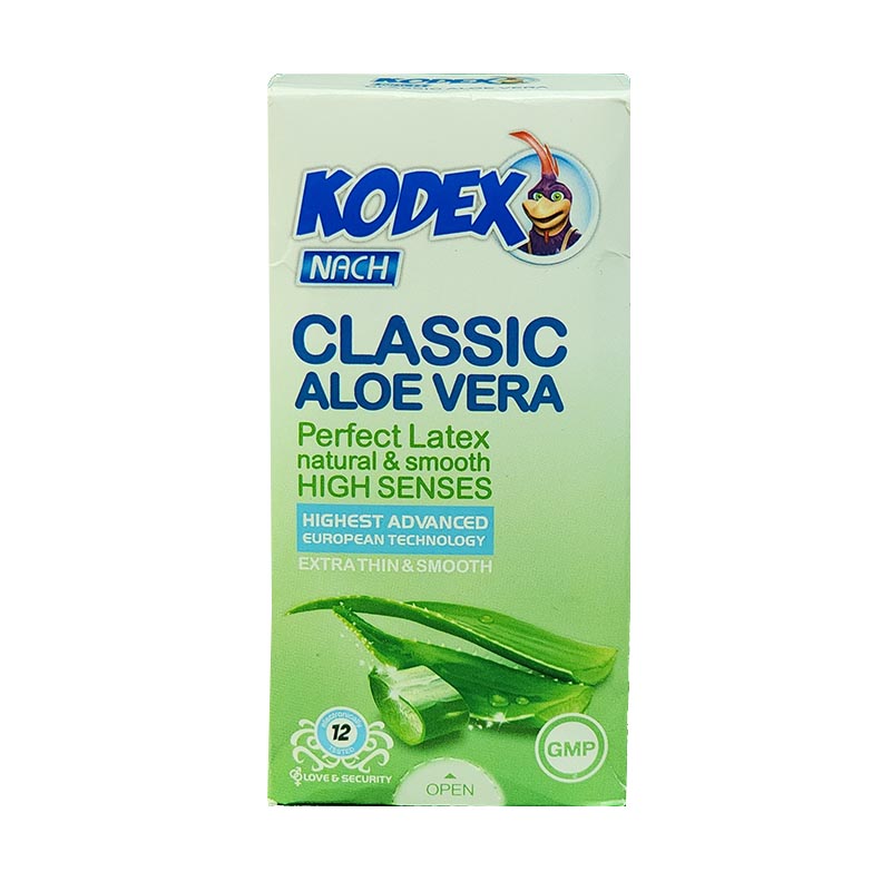 کاندوم کدکس مدل Classic Aloe Vera بسته 12 عددی